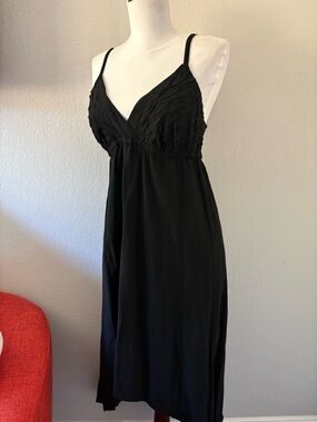 Forever 21 babydoll black hi lo midi dress size M